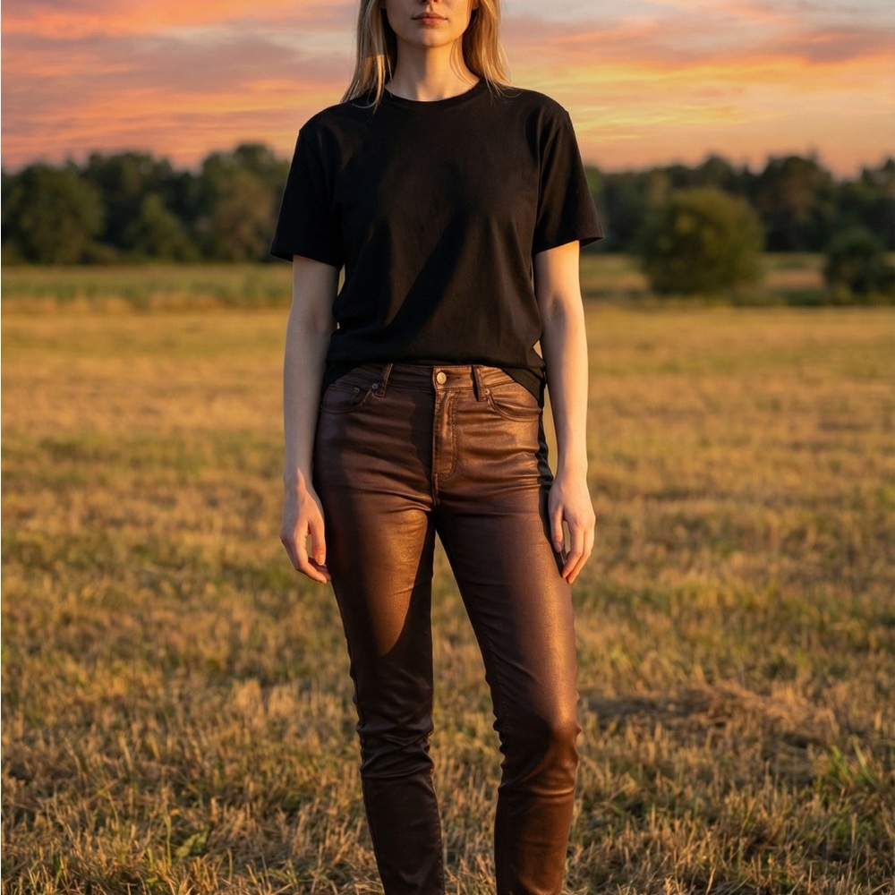 stradivarius Brown High-Rise Skinny Jeans